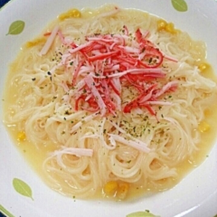 カップスープ＆素麺で☆お手軽スープパスタ風♪